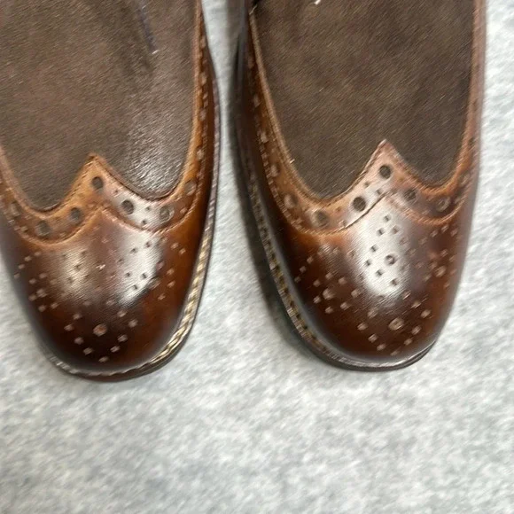 NWOT Sandro Moscoloni Men's RussellWingtip Shoe in Brown. Sz: 12
